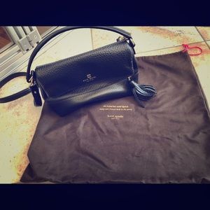 Authentic Kate Spade black leather crossbody purse
